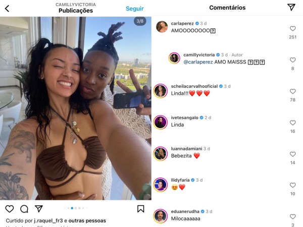 Filha de Carla Perez e Xanddy posta foto com a namorada e comentário de Ivete Sangalo não passa despercebido