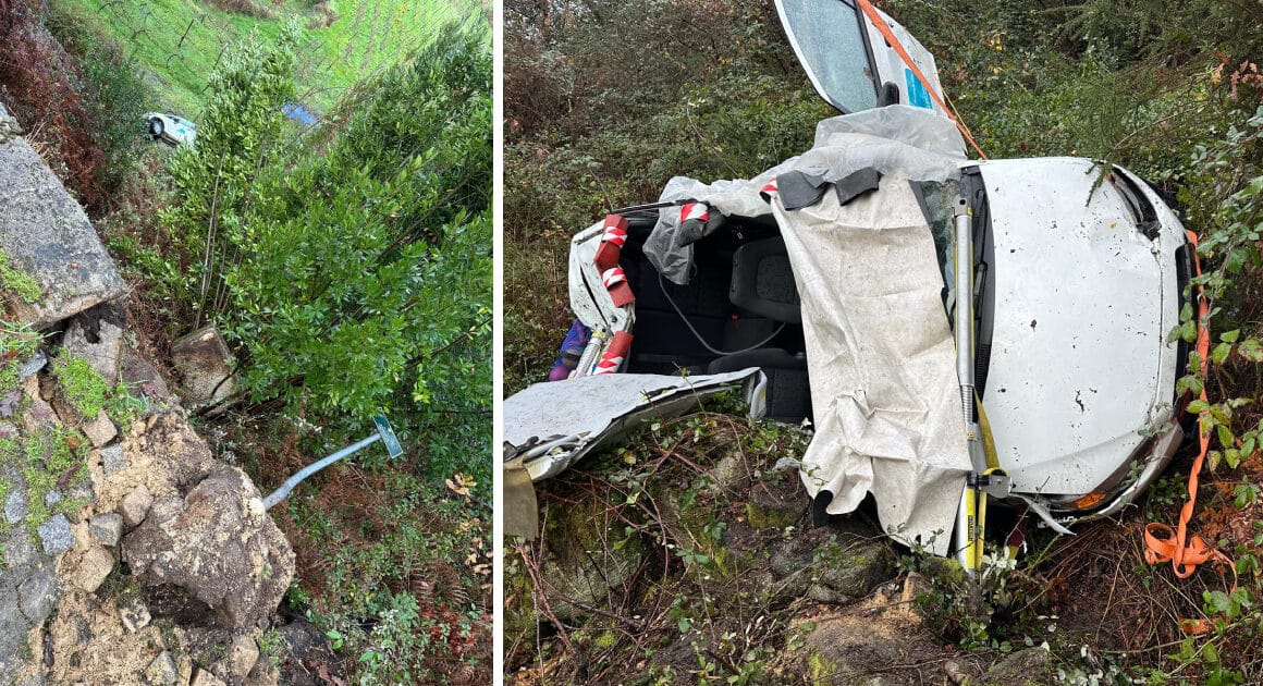 Despiste em Mondim de Basto: Carro da Câmara Voa 20 Metros para Ravina